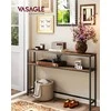 Songmics Konsolinis stalas 20x120x80 cm Rudas ir Juodas MDF plokštė ir Plienas