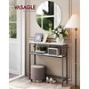 Songmics Konsolinis stalas 20x80x80 cm Baltas Juodas MDF Plienas
