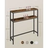 Songmics Konsolinis stalas 20x80x80 cm Rudas ir Juodas MDF plokštė ir Plienas