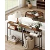 Songmics Konsolinis stalas 20x80x80 cm Rudas ir Juodas MDF plokštė ir Plienas