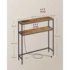 Songmics Konsolinis stalas 20x80x80 cm Rudas Juodas MDF Plienas