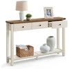 Songmics Konsolinis stalas, 24x120x76 cm, rudas, medinis