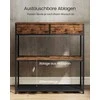 Songmics Konsolinis stalas 24x76x80 cm Rudas Juodas MDF Plienas Audinys