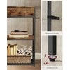 Songmics Konsolinis stalas 24x76x80 cm Rudas Juodas MDF Plienas Audinys