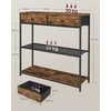 Songmics Konsolinis stalas 24x76x80 cm Rudas Juodas MDF Plienas Audinys