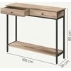 Songmics Konsolinis staliukas su 2 stalčiais 30x100x80 cm