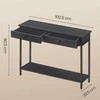 Songmics Konsolinis stalas su 2 metaliniais stalčiais, 30x80x100 cm, juodas