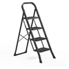 Songmics 4 pakopų sulankstoma kopėčia su fiksavimo mechanizmu 89 x 45 x 127 cm juoda
