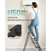 Songmics 4 pakopų sulankstoma kopėčia su fiksavimo mechanizmu 89 x 45 x 127 cm juoda