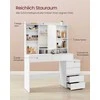 Songmics Kosmetinis staliukas 117,5x40x145 cm Baltas