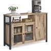 Songmics Laikymo spintelė 110x33x75 cm Ruda ir Juoda Plienas ir Stiklas