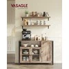Songmics Laikymo spintelė 110x33x75 cm Ruda ir Juoda Plienas ir Stiklas