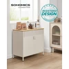 Songmics Sandėliavimo spintelė 40 x 80 x 76 cm smėlio smėlio spalvos - natūrali smėlio spalva