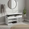 Songmics Laikymo suolas 80x30.3x44 cm Baltos spalvos PU oda