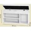 Songmics Laikymo suolas 80x30.3x44 cm Baltos spalvos PU oda