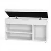 Songmics Laikymo suolas 80x30.3x44 cm Baltos spalvos PU oda