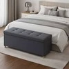 Songmics Pufas su daiktadėže 38 x 110 x 40 cm pilkas