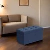 Songmics Pufas - daiktadėžė 76x38x38 cm tamsiai mėlyna