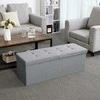 Songmics Laikymo suoliukas-pufas, 110x38x38 cm, pilka