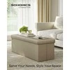 Songmics Laikymo suoliukas-pufas, 110x38x38 cm, rudas