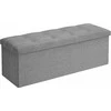 Songmics Laikymo suoliukas-pufas, 110x38x38 cm, pilka