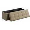 Songmics Laikymo suoliukas-pufas, 110x38x38 cm, rudas