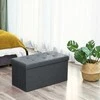 Songmics Laikymo suoliukas-pufas, 76x38x38 cm, pilka