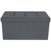 Songmics Laikymo suoliukas-pufas, 76x38x38 cm, pilka
