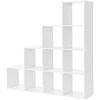 Songmics VASAGLE laisvai pastatoma laiptinė knygų lentyna su 10 skyrių, 129.5 × 129.5 × 29 cm, LBC10WTV1