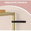 Songmics Metalinė lentyna su 4 lentynomis, grūdintas stiklas, auksinė