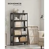 Songmics Lentynų sistema 30x75x150 cm Ruda Juoda MDF Plienas