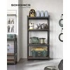 Songmics Lentynų sistema 40x80x160 cm Ruda Juoda reguliuojama saugykla MDF plienas