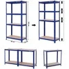 Songmics Lentynų stelažas 160x80x40 cm Mėlynas plienas