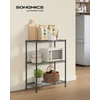 SONGMICS metalinis sandėliavimo stelažas su 3 reguliuojamomis lentynomis, 30 x 60 x 77 cm, LGR163BH01
