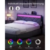 Songmics Metalinė lova su LED apšvietimu ir stalčiais