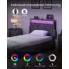 Songmics Metalinė lova su LED apšvietimu ir stalčiais