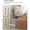 Lova Songmics Lovos rėmas 197x90,5x86 cm, baltas plienas