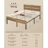 Lova Songmics Lovos rėmas 140 x 200 cm su apšvietimu natūralios rudos spalvos