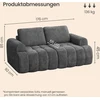 Songmics Modulinė sofa be karkaso iš šenilo audinio, 176 x 92 x 85 cm, tamsiai pilka