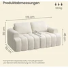 Songmics Moduline sofa be rėmo su šenilo apmušalu, balta, svetainei