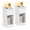 Songmics Naktinis staliukas, 30x25x59,5 cm, baltas