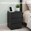 Songmics Naktinis staliukas 2 vnt. su 2 USB jungtimis, juodas
