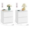 Songmics Naktinis staliukas rinkinys 40x35x49 cm Baltas Su Saugykla