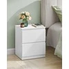 Songmics Naktinis staliukas rinkinys 40x35x49 cm Baltas Su Saugykla