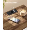 Songmics Naktinis staliukas su elektros lizdu, USB jungtimis ir stalčiumi, 40 x 30 x 59 cm, balta-ruda