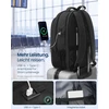 Songmics Nešiojamojo kompiuterio kuprinė 35 L, 17.3 colių kompiuteriui, su USB jungtimi ir 180° atidarymu, juoda