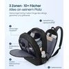 Songmics Nešiojamojo kompiuterio kuprinė 35 L, 17.3 colių kompiuteriui, su USB jungtimi ir 180° atidarymu, juoda