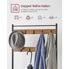 Songmics Paltų kabykla su batų suoleliu 70x32,5x175 cm Ruda-juoda metalinė