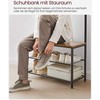 Songmics Paltų kabykla su batų suoleliu 70x32,5x175 cm Ruda-juoda metalinė
