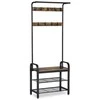Songmics Paltų stovas 33,7x72x183 cm Rudas ir Juodas Saugojimas